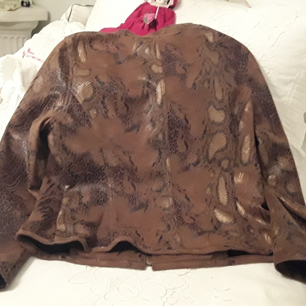 Ruby Rd Contemporary Jacket, Black /Brown Size 12 - image 3